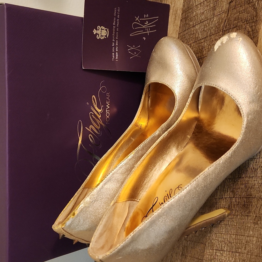 Fergie "Nicki" Light Rose Gold Spiked Platforms